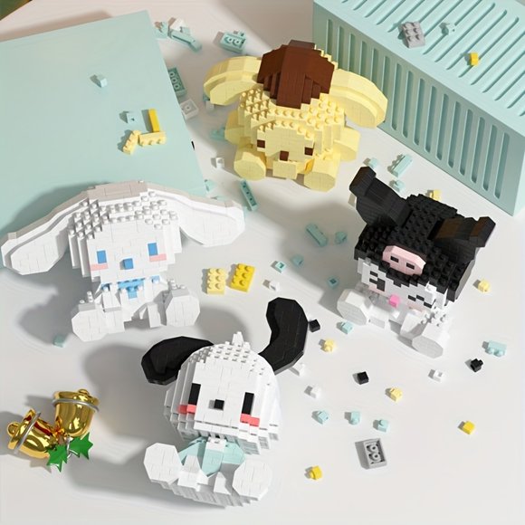 1 Pce Figurine Articulée Mini Brique Kawaii Aléatoire - Figurines de Jeu Interactives avec Briques de Dessin Animé, Blocs de Construction de 1,97 Po, Jouet Personnage Mignon pour Cadeau Ou Décoration de Noël Halloween