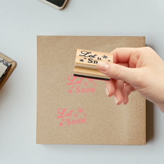 LEDMOMO let snow stamp Stampers for Children Wood Color Stamping Christmas 2Pcs