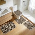 thumbnail image 5 of Black and Brown Leopard Print Bathroom Rug Set 4 Piece,Includes Contour,Lid Cover,Bath Mat,Non-Slip Extra Soft Absorbent Washable, 5 of 5