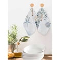 thumbnail image 2 of Blue Coastal Kitchen Dish Towels for Drying Dishes Set of 4, Eucalyptus Leaves Summer Beach Starfish Waffle Weave Microfiber Hand Tea Bathroom Towels Quick Dry & Absorbent Towel 12x12, 2 of 7