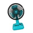 thumbnail image 1 of Ventilador de escritorio pequeño, diseño vintage, compacto, recargable, eléctrico, portátil, refrigeración por aire. azul, 1 of 9