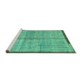 thumbnail image 2 of Ahgly Company Machine Washable Indoor Rectangle Abstract Turquoise Blue Modern Area Rugs, 2' x 4', 2 of 4