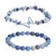 thumbnail image 1 of Pulseras de cristal Uxcell para mujeres, pulsera de cuentas de amatista con encanto de mariposa, estiramiento para regalos de pareja, azul, 2 paquetes, 1 of 5