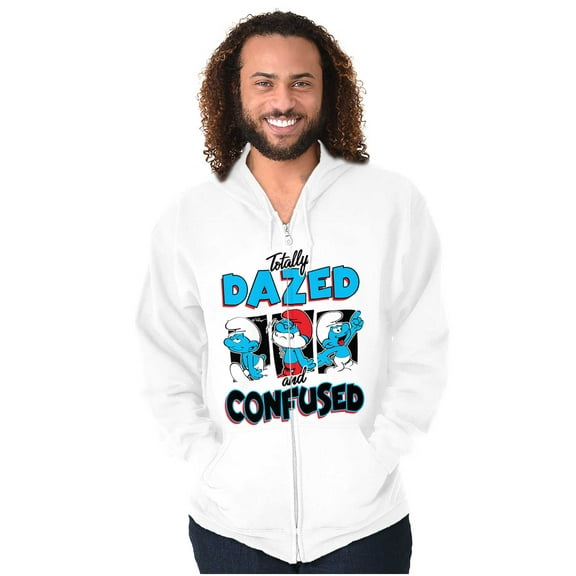 The Smurfs Totally Dazed and Confused Zip Up Hoodie Men's Women's Brisco Brands S