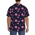 thumbnail image 3 of Pofeuu Pink Planets And Stars Print Mens Casual Short Sleeve Shirts Beach Summer Spread Collar Pocket Tops Men's Casual Short-sleeved Shirt-4X-Large, 3 of 5