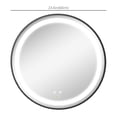 thumbnail image 3 of kleankin 24-Inch Round LED Bathroom Mirror Dimmable Lighted Anti Fog Black, 3 of 10