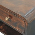 thumbnail image 6 of Artisan Furniture Solid Wood Mini Curved California Walnut Wall Mounted Bedside with Open Slot, 6 of 9