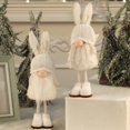 thumbnail image 3 of ZHAOCHENG 2 piezas de ángel de Navidad para niña, regalos navideños, lindas orejas de conejo, muñeca decorativa sin rostro para ponerse, 3 of 5