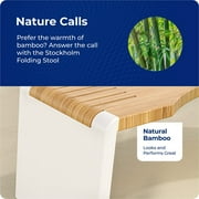 Squatty Potty Stockholm Folding Bamboo Toilet Stool, 7 in Collapsible, Brown and White