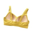 thumbnail image 3 of Mrat Sport Bras for Women Womens Seamless Ribbed Sports Bra Suspender Strap Bra Padded Slim Fitting Bras Underwear Gathered Suspender Bralettes Plus Size Sports Bra S-201 Yellow L, 3 of 5