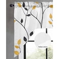 thumbnail image 3 of Yellow Black Leaves Kitchen Swag Valances for Windows, Rustic Branches Botanical Swag Valances Curtains for Living Room, Rod Pocket Window Treatments for Bathroom, Bedroom, Cafe, 56"x36", 3 of 6