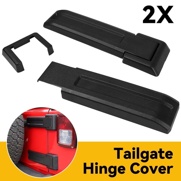 OEMASSIVE Car Rear Spare Tire Tailgate Door Hinge Cover Liftgate Trim for Jeep Wrangler JK
