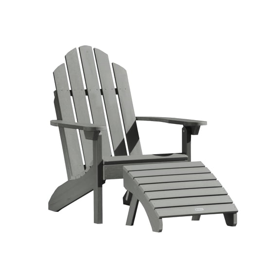 Highwood 2-pc Classic Westport Adirondack Set with 1 Folding Adirondack Ottoman - Outdoor, Eco-friendly, Synthetic Wood