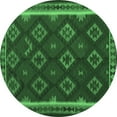 thumbnail image 1 of Ahgly Company Indoor Round Oriental Emerald Green Traditional Area Rugs, 8' Round, 1 of 4