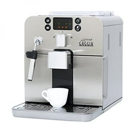Platinum Super Automatic Espresso Maker - Gaggia Brera Super Automatic Espresso Machine in Silver. Pannarello Wand Frothing for Latte and Cappuccino Drinks. Espresso from Pre-Ground or Whole Bean Coffee.