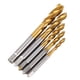 thumbnail image 1 of Juego de 5 brocas para roscar en espiral HSS con revestimiento de titanio, M3-M8, 1 of 6