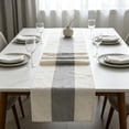 thumbnail image 6 of Linen Woven Table Runner, Farmhouse Style Long Dining Table Decor for Wedding Party Holiday Celebration, Heat & Oil Tabletop Protector, Versatile Home Kitchen Decoration, 6 of 6