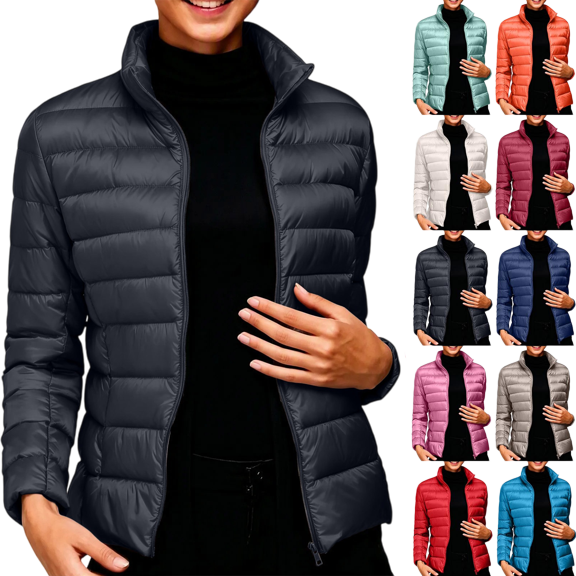 Winter Coats for Women Plus Size Warm Plush Zip Up Outwear Coat Casual Long-Sleeve Padded Jacket With Pockets