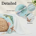 thumbnail image 4 of Sea Turtle Throw Pillow Covers Teal Green Starfish Shell Marine Life Decorative Lumbar Pillow Cover Rectangle Cushion Case for Sofa Couch Bed Living Room Bedroom 20 X 54 Inches, 4 of 9
