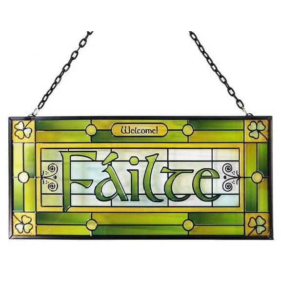 Rectangular Failte Stained Glass Panel
