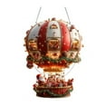 thumbnail image 2 of Dserfhy Christmas Hot Air Balloon Ornaments 2D Acrylic Xmas Tree Pendant Cartoon Santa in Hot Air Balloon Hanging Decoration for Trees Doors Windows Decor, 2 of 8