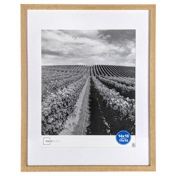 Mainstays – 11x14 Picture Frame – Wood Tone Matted Gallery Linear Program Wall Photo Frame