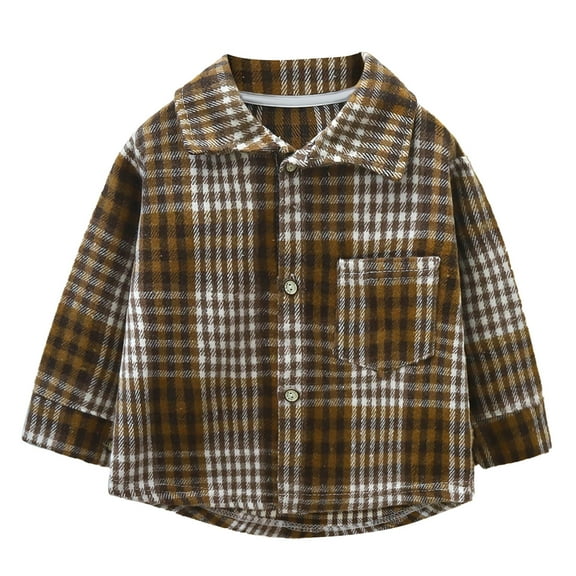 Toddler Flannel Jacket Fall Baby Girl Clothes Outwear Toddler Winter Coat Plaid Shirts Hooded Jackets Fits Newborn Baby Shacket Coat Fall Winter Clothes