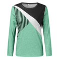 thumbnail image 3 of Chemise Femme Compression Manches Longues Mode Ample Rayée Imprimée Décontractée Col Rond T-Shirt Adulte Vêtements Femme Vert Taille m, 3 of 5