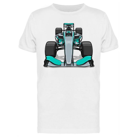 Cyan And Grey Racing Car. T-Shirt Men -Image by Shutterstock, Male XX-Large