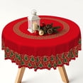 thumbnail image 6 of Nanqianyi Red Christmas Tree Round Tablecloth,60 Inch,Washable Table Cover for Holiday Dining Decor, 6 of 6
