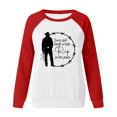 thumbnail image 4 of CEHVOM Mode Femmes Décontracté Imprimé Col Rond Manches Longues T-Shirt Ample Blouse Pull Tops Chandails en Molleton Sans Capuche Liquidation, 4 of 4