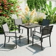 thumbnail image 2 of Outsunny Table à Manger d'Extérieur pour 4 avec Cadre en Aluminium et Acier, Noir, 2 of 10