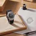 thumbnail image 2 of VORSEL Men Silicone Watch Black Octagonal Bezel Black Horizontal Stripe Dial 42mm Luminous Date, 2 of 7