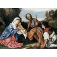 thumbnail image 2 of Titian 14x11 White Modern Wood Framed Museum Art Print Titled - Holy Family, 2 of 4