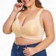 thumbnail image 6 of mgoYE Women's Full Coverage Minimizer Underwire Plus Size Support Bra(Light Yellow,50B), 6 of 9
