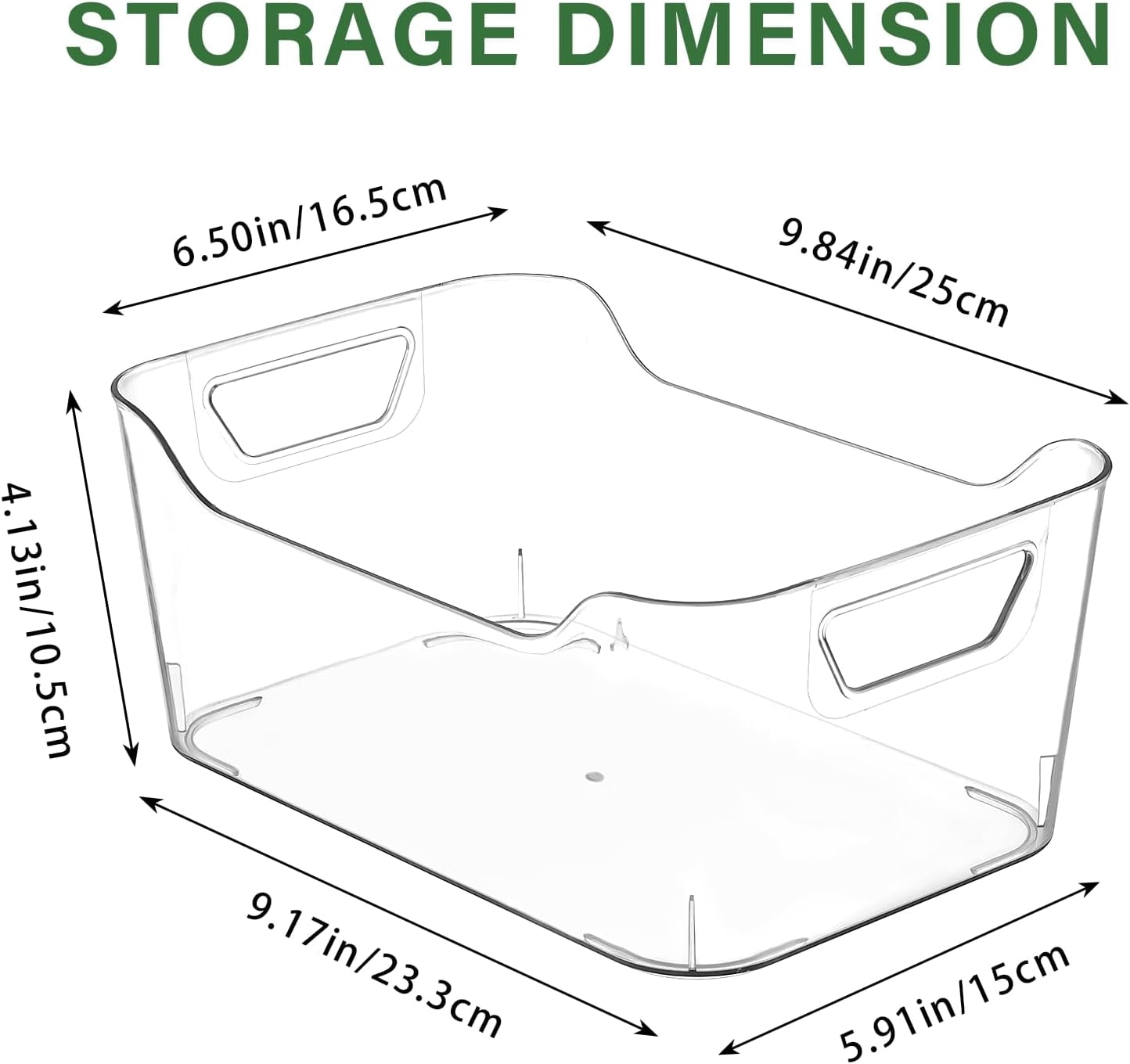 6 Pack Clear Plastic Storage Bins, Pantry Organizers and Storage, Clear Pantry Organizer Bins, Plastic Containers with Handle for Kitchen,Freezer,Cabinet,Closet,Bathroom Under Sink Storage