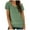 Green, variant on Women's Solid Color V Neck Short Sleeve T-Shirt - Fashionable and Versatile Basic Top