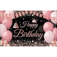 thumbnail image 1 of Black Gold Pink Glitter Birthday Decorations Backdrop Party Decor Background Banner Birthday Party Supplies Photo Studio Props, 1 of 1