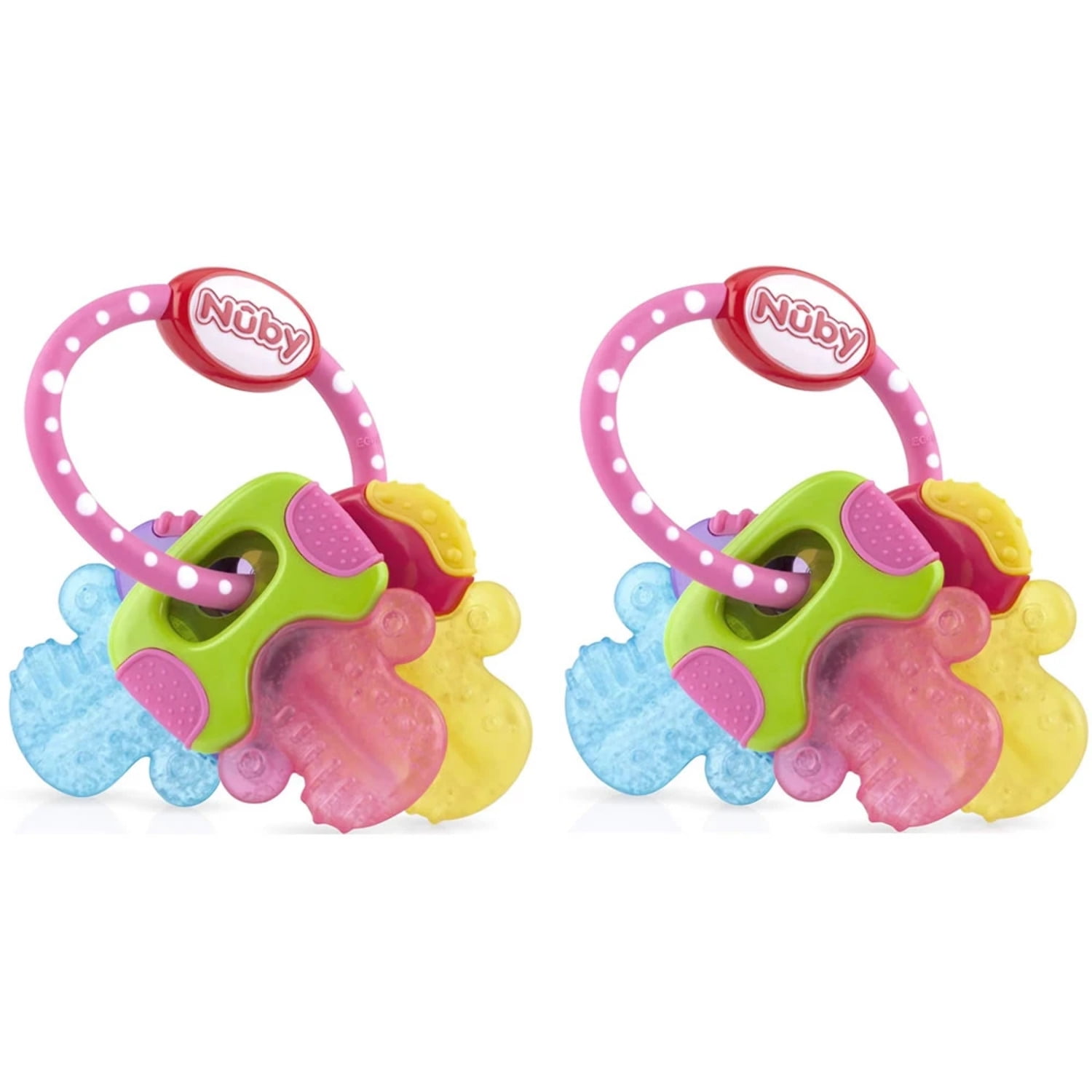 Nuby Ice Gel Teether Key 2 Pack, Girl