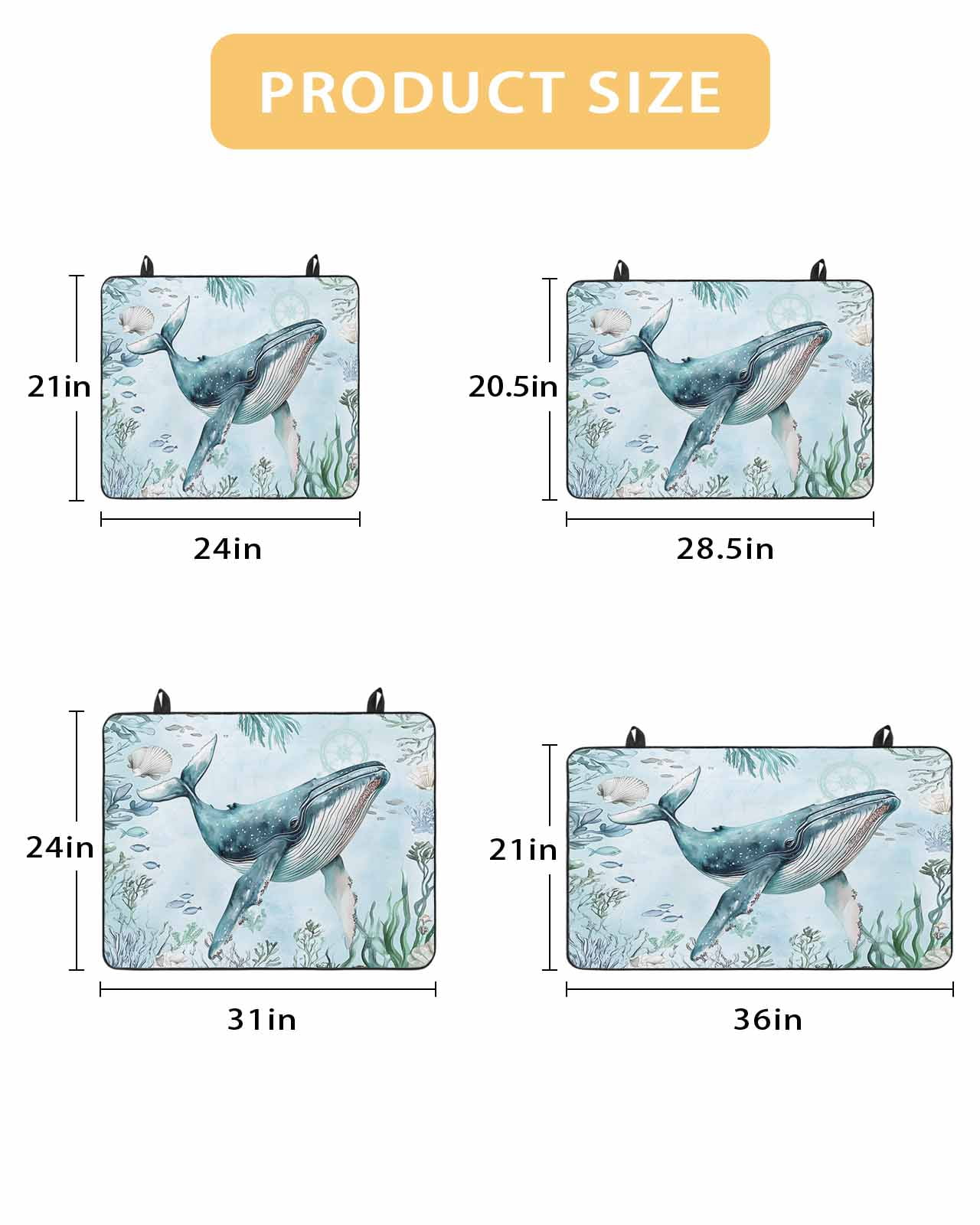 nqOlkjepod Large Induction Cooktop Protector Mat 24"x21", Coastal Whale Stove Top Covers for Electric Stove, Nautical Ocean Shells Seaweed Coral Stove Burner Cover Mats, Glass Top Stove Cover