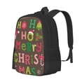 thumbnail image 1 of Balery Ho Ho Ho Merry Christmas Mochila para hombre y mujer - Tela Oxford 600D resistente - Gran capacidad, resistente al agua, ideal para la escuela, viajes y senderismo, 1 of 6