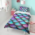 thumbnail image 4 of Mermaid Scales Pattern Duvet Cover and Pillowcase Set for Single Bedding, Bedroom Accessories for Kids Teens, 4 of 5