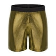 thumbnail image 5 of RYDCOT Mens Metallic Shorts 5" Shiny Holographic Disco Shorts Outfit Sparkly Rave Hot Summer Thin Breathable Shorts Gold, 5 of 7