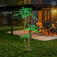 thumbnail image 5 of Fusion Lighted 6FT Gorgeous Palm Tree 3Trunks Artificial Palm Tree 203LED Lights for Decoration Outdoor and Indoors Tiki Bar Christmas Patio Pool-Solar, 5 of 9