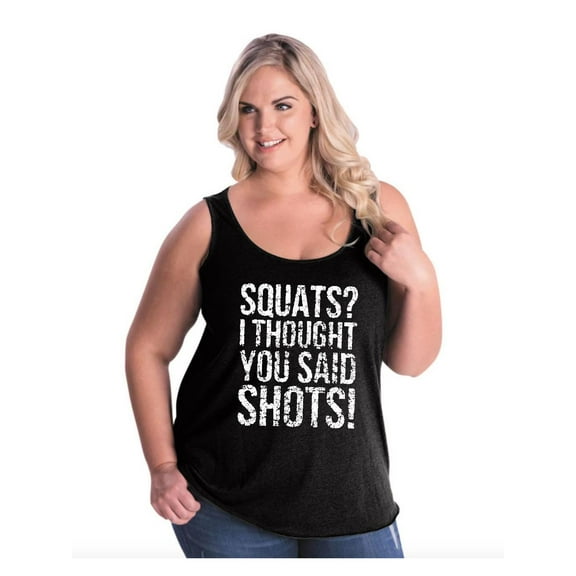 IWPF - Women's Plus Size Tank Top - Squats I Thought You Said