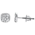 thumbnail image 2 of 14K White Gold Princess Round Diamond Soleil Cluster Stud 5.75mm Earrings 1/4 CT, 2 of 5