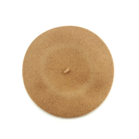 NYFASHION101 French Style Lightweight Casual Classic Solid Color Wool Beret, Tan