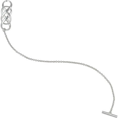 - Sterling Silver Interlocking Infinity Toggle Bracelet, 7.5
