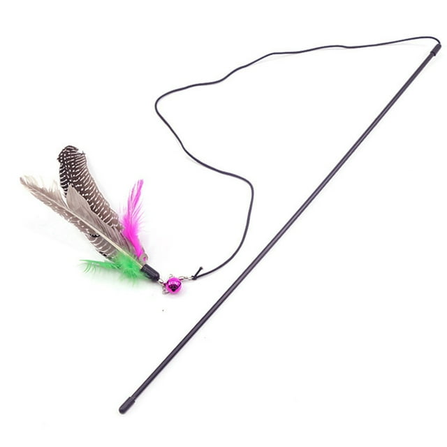 Cat Feather Toy Plastic Artificial Colorful Cat Teaser Toy Cat Feather Wand