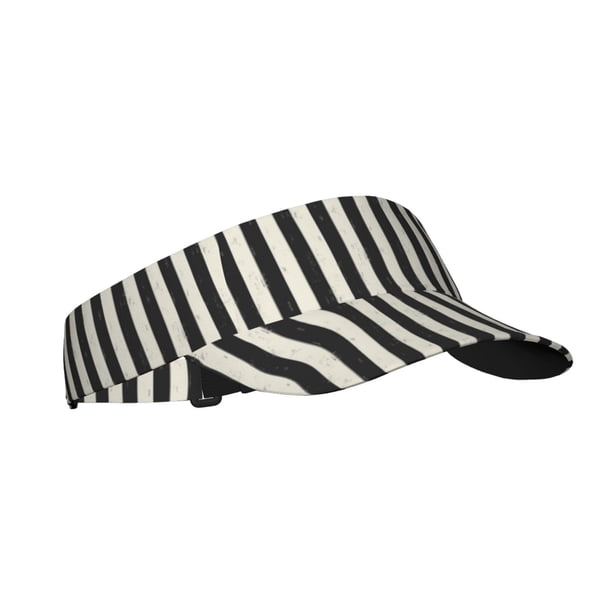 Balery Black And White Thick Stripes Gorra deportiva con visera ajustable para mujer y hombre (talla única)